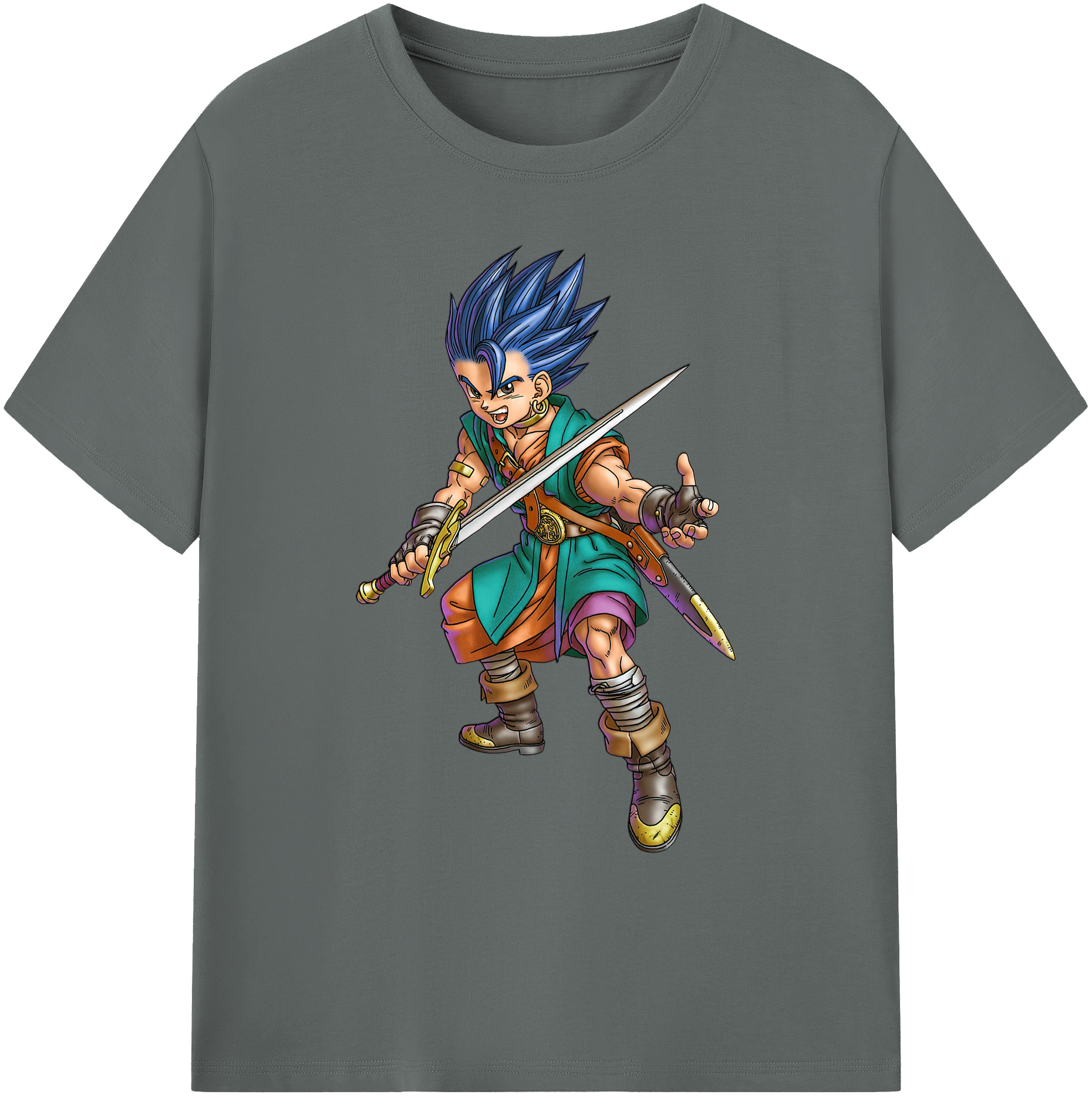 （画像用） ドラゴンクエスト Doragon Kuesuto Dragon Quest 綿100％ メンズ半袖Tシャツ｜肌触りやわらか＆通気性